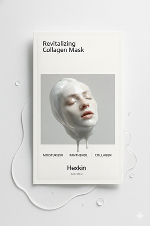 Coffret de 5 masques faciaux revitalisants au collagène HEXKIN – 23 g chacun