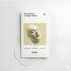 Coffret de 5 masques faciaux revitalisants au collagène HEXKIN – 23 g chacun - JAUNE