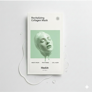 Coffret de 5 masques faciaux revitalisants au collagène HEXKIN – 23 g chacun - VERT